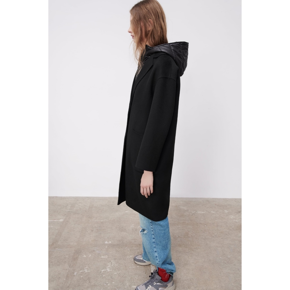 Zara 2 in 1 wool blend oversized coat and vest - Picture 4 of 15